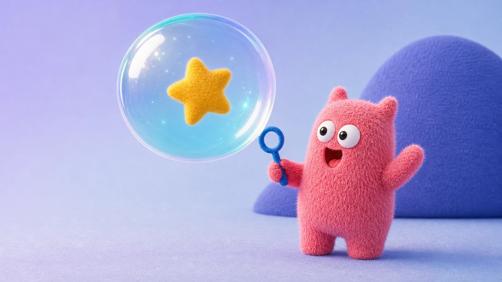Искра удивляется большой идее в виде пузыря со звездой